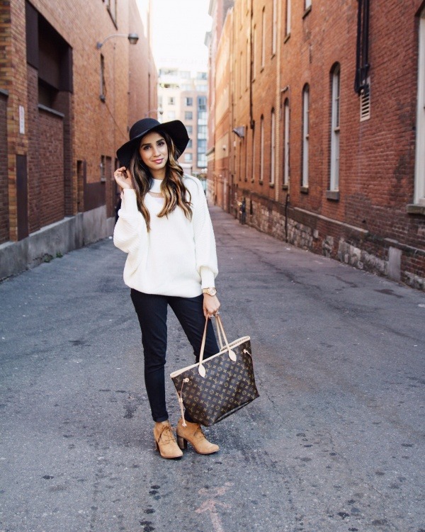 cozy sweater shein sincerely humble faiza inam nordstrom boots louis vuitton fall hats