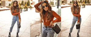 Street style boyfriend jeans Toronto fashion week ootd hm jeans asos boots faiza inam sincerely humble 7