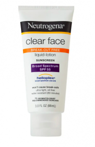 How to treat uneven skin tones hyperpigmentation Neutrogena Clear Face Liquid-Lotion Sunscreen SPF 55