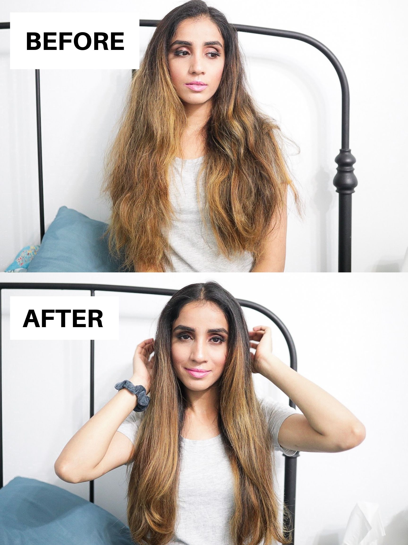 HOW TO Blow Dry Curly Frizzy Hair to Get Straight Hair sincerely humble sincerelyhumble blog Faiza Inam 3