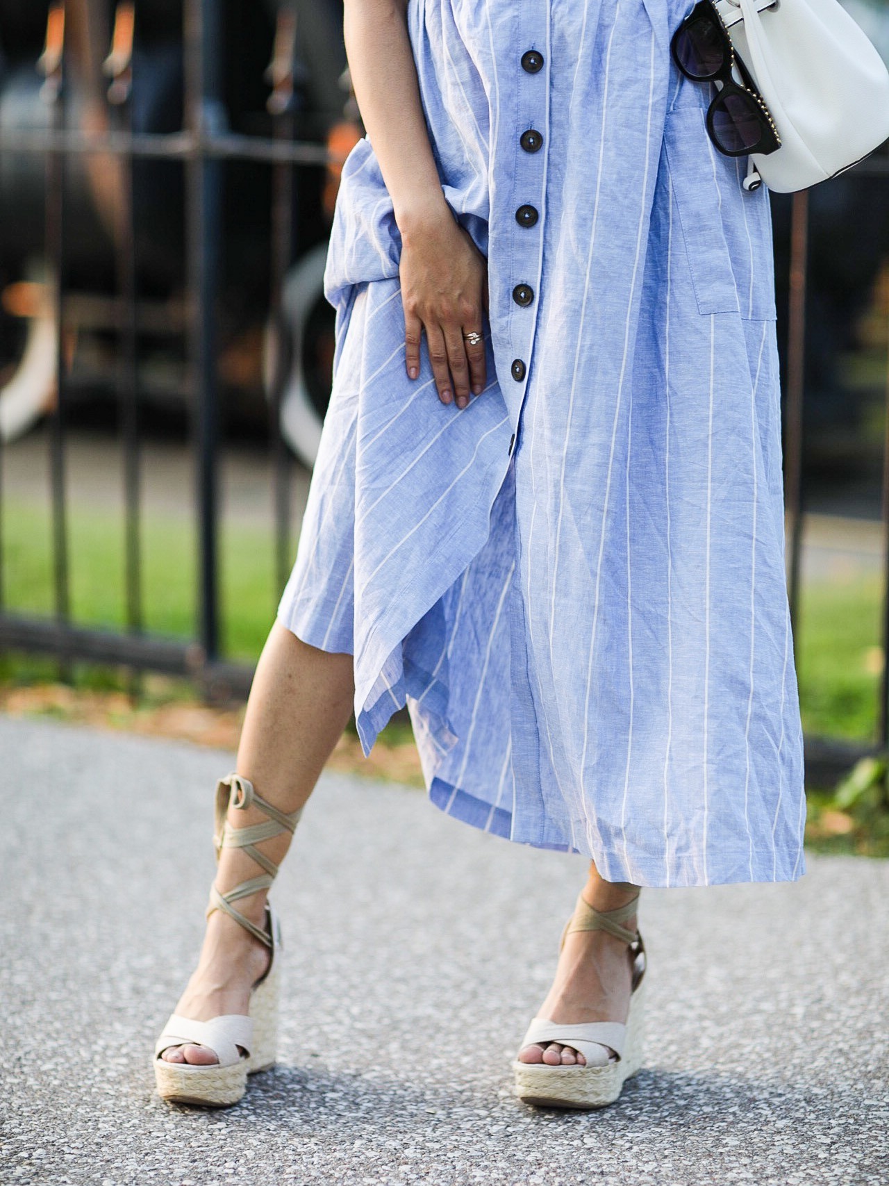 Add these Trending Summer Shoes to your Wishlist Lace up Wedges Lulus White heels 2019 trend Sincerely Humble Faiza Inam Puffy Sleeves Bouse Yellow Floral 6