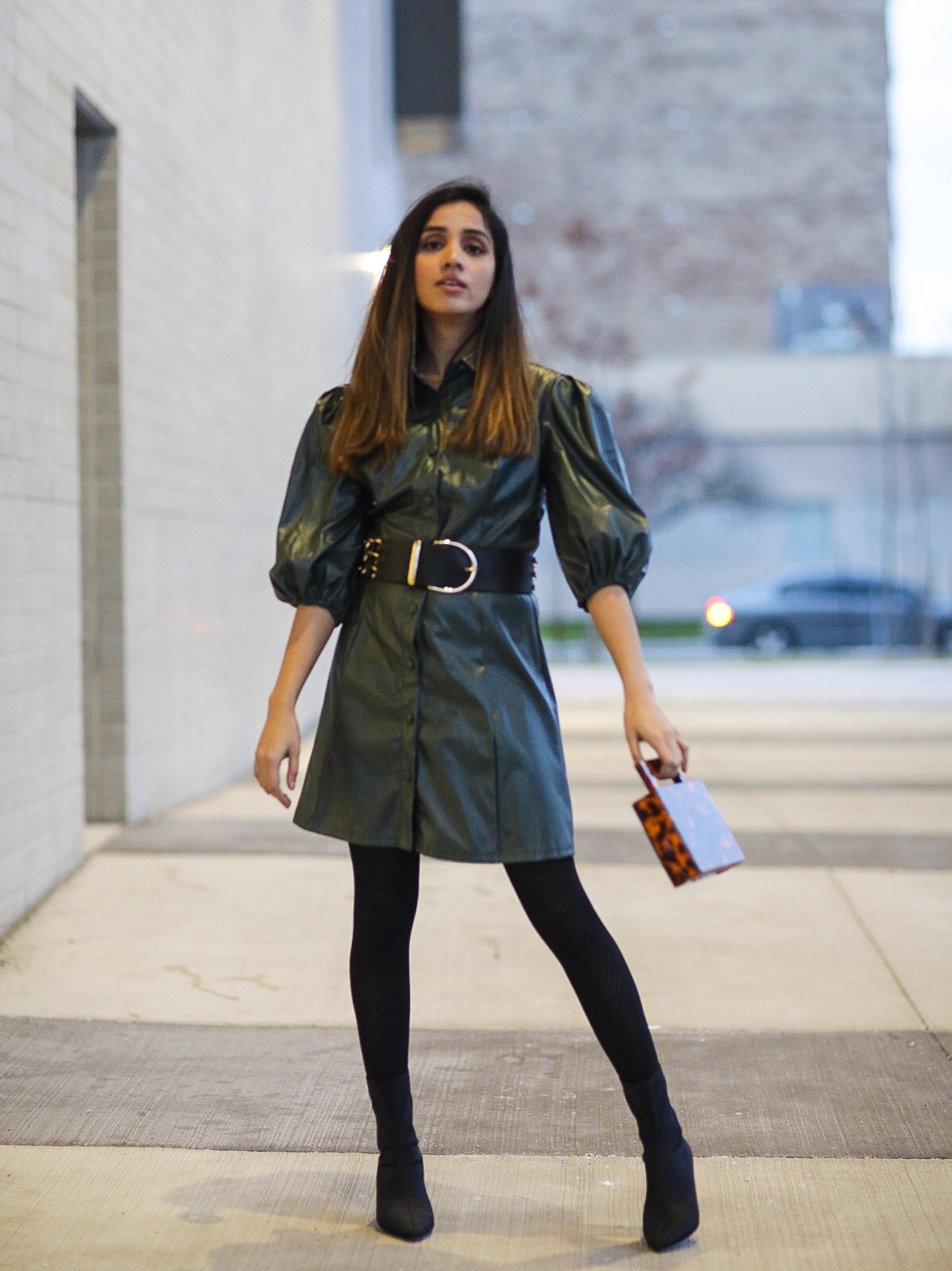 Holiday Outfits Roundup 2019 leather dress Faiza Inam sincerely humble 1