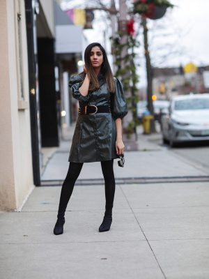 Holiday Outfits Roundup 2019 leather dress Faiza Inam sincerely humble 2
