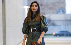 Leather Dress That I Have Been Eyeing On SHEIN X Madelaine Puff Sleeve Button Front PU Dress Faiza Inam Leather dress 2019 trend 55
