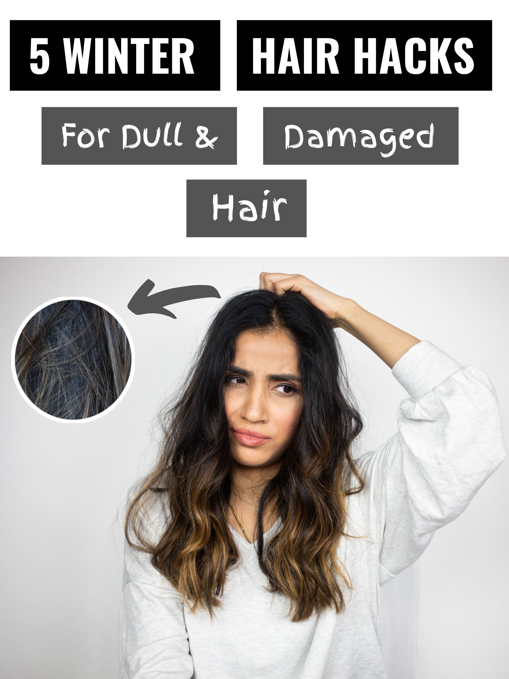my 5 HAIR HACKS for dull and damaged hair turorial 2020 2019 22