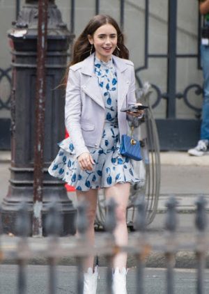 How to Dress like you are Emily in Paris Lily Collins Parisian look how ro dress guide looks blazers dresses tweed plaid 6