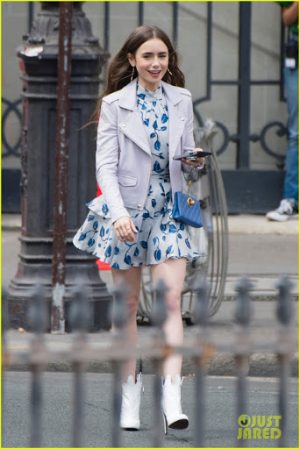 How to Dress like you are Emily in Paris Lily Collins Parisian look how ro dress guide looks blazers dresses tweed plaid 6