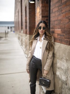 The Trendiest Winter Staples You Didn't Know You Needed Faiza Inam sincerelyhumble wintet cold style staples look leather trend leather pants look faiza 5