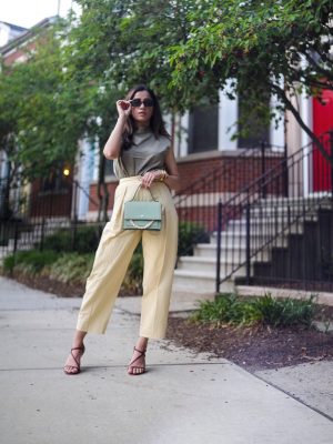 Under $50 Trends That Won't Disappoint This Summer army green yellow combination color street style faiza inam pinterest summer look 3