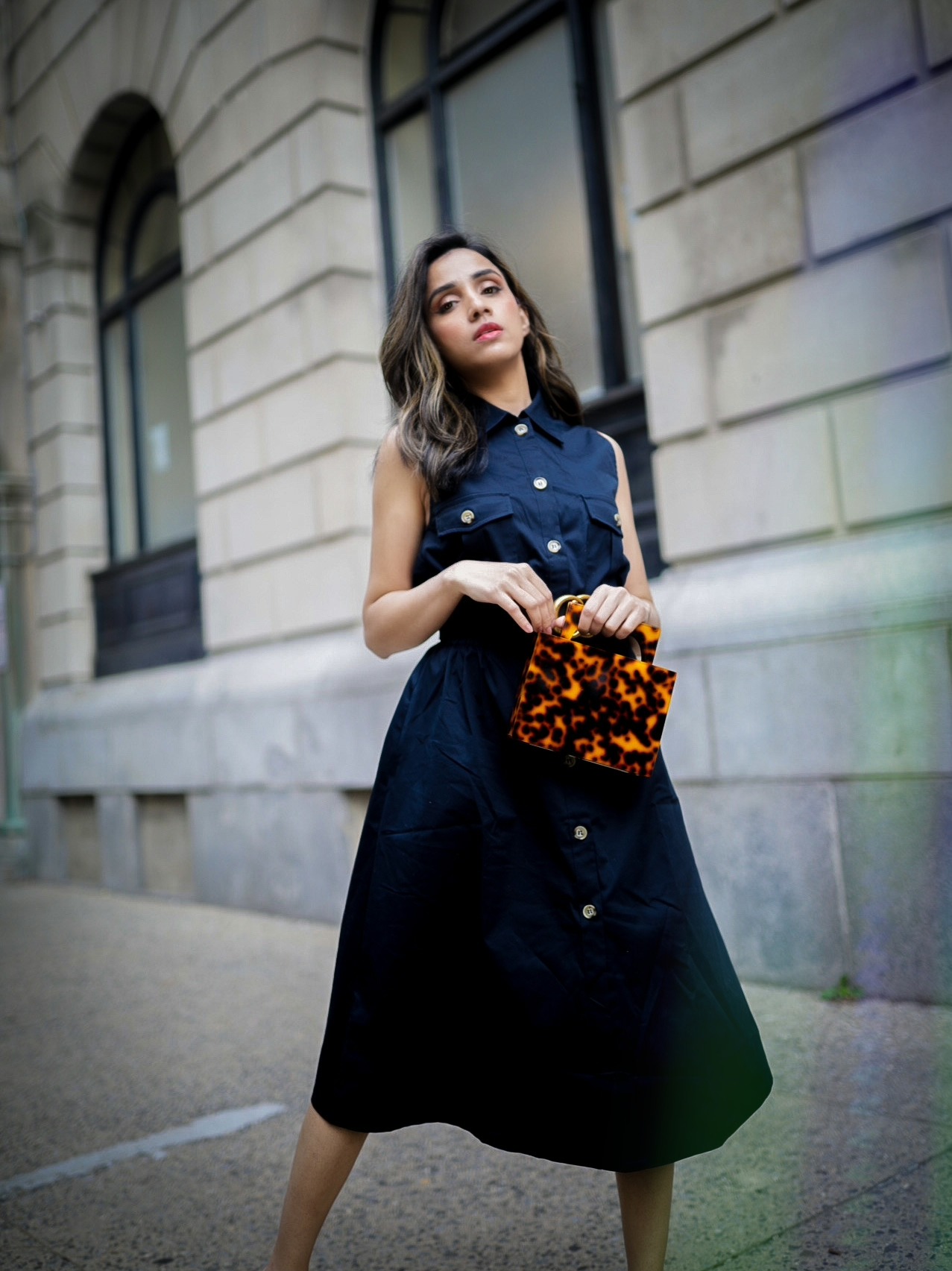Under $50 Trends That Won't Disappoint This Summer neutral navy spring summer dress street style look Faiza Inam pinterest 1