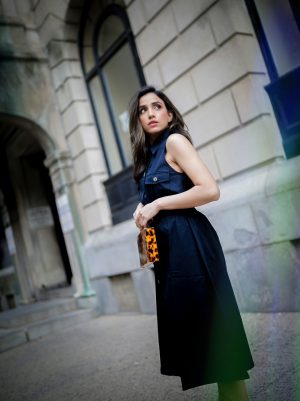 Under $50 Trends That Won't Disappoint This Summer neutral navy spring summer dress street style look Faiza Inam pinterest 1